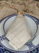 6'lı Lüx Pirinç Gold Peçete Yüzüğü At Geyik Balık Çam Yılbaşı Noel Yeniyıl - 3
