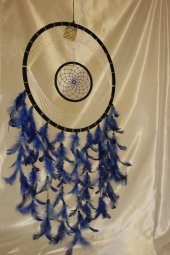Dream Catcher Düş Kapanı El İşi Hand Made Rüya Kapanı Mavi Büyük - 4