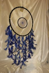 Dream Catcher Düş Kapanı El İşi Hand Made Rüya Kapanı Mavi Büyük - 5