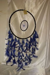 Dream Catcher Düş Kapanı El İşi Hand Made Rüya Kapanı Mavi Büyük - 9