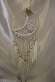 Dream Catcher Düş Kapanı El İşi Hand Made Beyaz Ay thumbnail 1