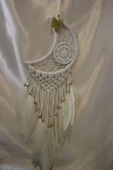 Dream Catcher Düş Kapanı El İşi Hand Made Beyaz Ay thumbnail 4