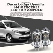 Dacia Lodgy Için Uyumlu Şimşek Etkili Mercek Led Xenon Oto Ampulu Çift Renk - 1
