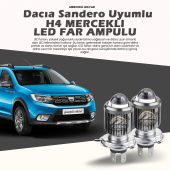 Dacia Sandero Için Uyumlu Şimşek Etkili Mercek Led Xenon Oto Ampulu Çift Renk - 1