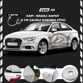 Audi A3 Oto Araç Kapı Koruma Fitili 5metre Parlak Beyaz Renk thumbnail 1