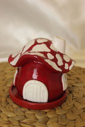 Konik Tütsülük Mantar Hobit Ev Kırmızı thumbnail 2