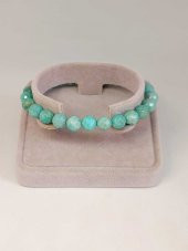 Amazonit Taşı Faset Kesim 8mm Unisex Bileklik (42525-tek) thumbnail 1