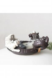 Feng Shui Ejderha Beyaz Kaplan Yin Yang Geri Akış Tütsü thumbnail 1