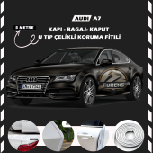Audi A7 Oto Araç Kapı Koruma Fitili 5metre Parlak Beyaz Renk thumbnail 1