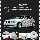 Bmw E87 Oto Araç Kapı Koruma Fitili 5metre Parlak Beyaz Renk - 1