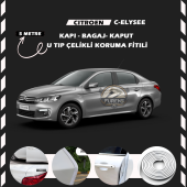 Citroen C-Elysee Oto Araç Kapı Koruma Fitili 5metre Parlak Beyaz Renk thumbnail 1