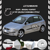 Fiat Bravo Oto Araç Kapı Koruma Fitili 5metre Parlak Beyaz Renk thumbnail 1