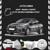 Fiat Linea Oto Araç Kapı Koruma Fitili 5metre Parlak Beyaz Renk thumbnail 1
