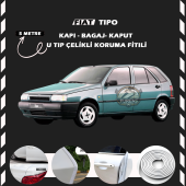 Fiat Tipo Oto Araç Kapı Koruma Fitili 5metre Parlak Beyaz Renk thumbnail 1