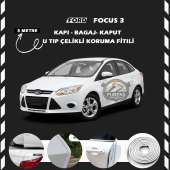 Ford Focus 3 Oto Araç Kapı Koruma Fitili 5metre Parlak Beyaz Renk - 1