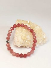Çilek Kuvars Taşı Faset Kesim 8mm Unisex Bileklik (42505-tek) thumbnail 4