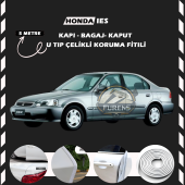 Honda İes Parlak Oto Araç Kapı Koruma Fitili 5metre Parlak Beyaz Renk thumbnail 1
