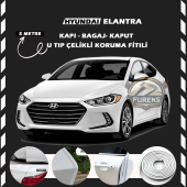 Hyundai Elantra Oto Araç Kapı Koruma Fitili 5metre Parlak Beyaz Renk - 1