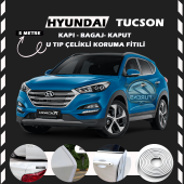 Hyundai Tuscon Oto Araç Kapı Koruma Fitili 5metre Parlak Beyaz Renk - 1