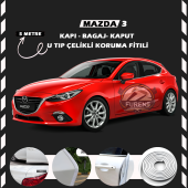 Mazda 3 Oto Araç Kapı Koruma Fitili 5metre Parlak Beyaz Renk thumbnail 1