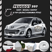 Peugeot 207 Oto Araç Kapı Koruma Fitili 5metre Parlak Beyaz Renk thumbnail 1