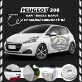 Peugeot 208 Oto Araç Kapı Koruma Fitili 5metre Parlak Beyaz Renk thumbnail 1