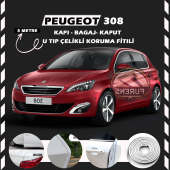 Peugeot 308 Oto Araç Kapı Koruma Fitili 5metre Parlak Beyaz Renk - 1