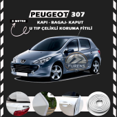 Peugeot 307 Oto Araç Kapı Koruma Fitili 5metre Parlak Beyaz Renk thumbnail 7