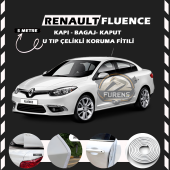 Renault Fluence Oto Araç Kapı Koruma Fitili 5metre Parlak Beyaz Renk thumbnail 1