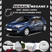 Renault Megane 3 Oto Araç Kapı Koruma Fitili 5metre Parlak Beyaz Renk - 1