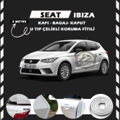 Seat Ibıza Oto Araç Kapı Koruma Fitili 5metre Parlak Beyaz Renk - 1