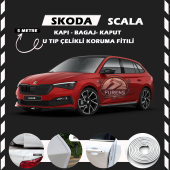 Skoda Scala Oto Araç Kapı Koruma Fitili 5metre Parlak Beyaz Renk - 1
