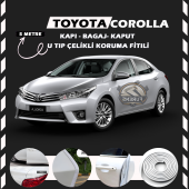Toyota Corolla Oto Araç Kapı Koruma Fitili 5metre Parlak Beyaz Renk - 1