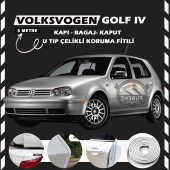 Volksvogen Golf 4 Oto Araç Kapı Koruma Fitili 5metre Parlak Beyaz Renk - 1