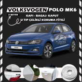 Volksvogen Polo MK6 Oto Araç Kapı Koruma Fitili 5metre Parlak Beyaz Renk thumbnail 1