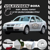 Volksvogen Bora Oto Araç Kapı Koruma Fitili 5metre Parlak Beyaz Renk thumbnail 1