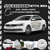 Volksvogen Jetta mk6 Oto Araç Kapı Koruma Fitili 5metre Parlak Beyaz Renk thumbnail 1