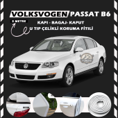 Volksvogen Passat B6 Oto Araç Kapı Koruma Fitili 5metre Parlak Beyaz Renk thumbnail 1