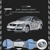 Bmw E90 Oto Araç Kapı Koruma Fitili 5metre Parlak Gri Renk thumbnail 1