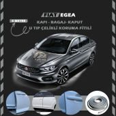 Fiat Egea Oto Araç Kapı Koruma Fitili 5metre Parlak Gri Renk - 1
