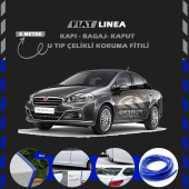 Fiat Linea Oto Araç Kapı Koruma Fitili 5metre Parlak Gri Renk thumbnail 1