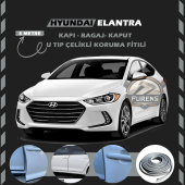 Hyundai Elantra Oto Araç Kapı Koruma Fitili 5metre Parlak Gri Renk thumbnail 1