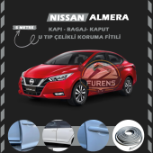 Nissan Almera Oto Araç Kapı Koruma Fitili 5metre Parlak Gri Renk - 1