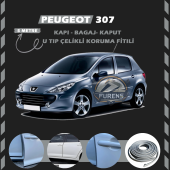 Peugeot 307 Oto Araç Kapı Koruma Fitili 5metre Parlak Gri Renk - 1