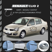 Renault Clio 2 Oto Araç Kapı Koruma Fitili 5metre Parlak Gri Renk - 1