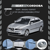 Seat Cordoba Oto Araç Kapı Koruma Fitili 5metre Parlak Gri Renk - 1