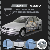 Seat Toledo Oto Araç Kapı Koruma Fitili 5metre Parlak Gri Renk - 1