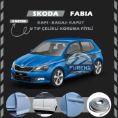 Skoda Fabia Oto Araç Kapı Koruma Fitili 5metre Parlak Gri Renk thumbnail 1