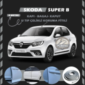 Symbol Thalia Oto Araç Kapı Koruma Fitili 5metre Parlak Gri Renk thumbnail 1