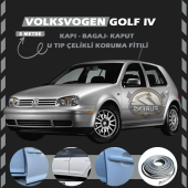 Volksvogen Golf 4 Oto Araç Kapı Koruma Fitili 5metre Parlak Gri Renk - 1
